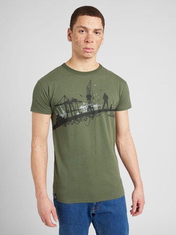 Derbe Shirt 'Hafenschiffer' in Green: front