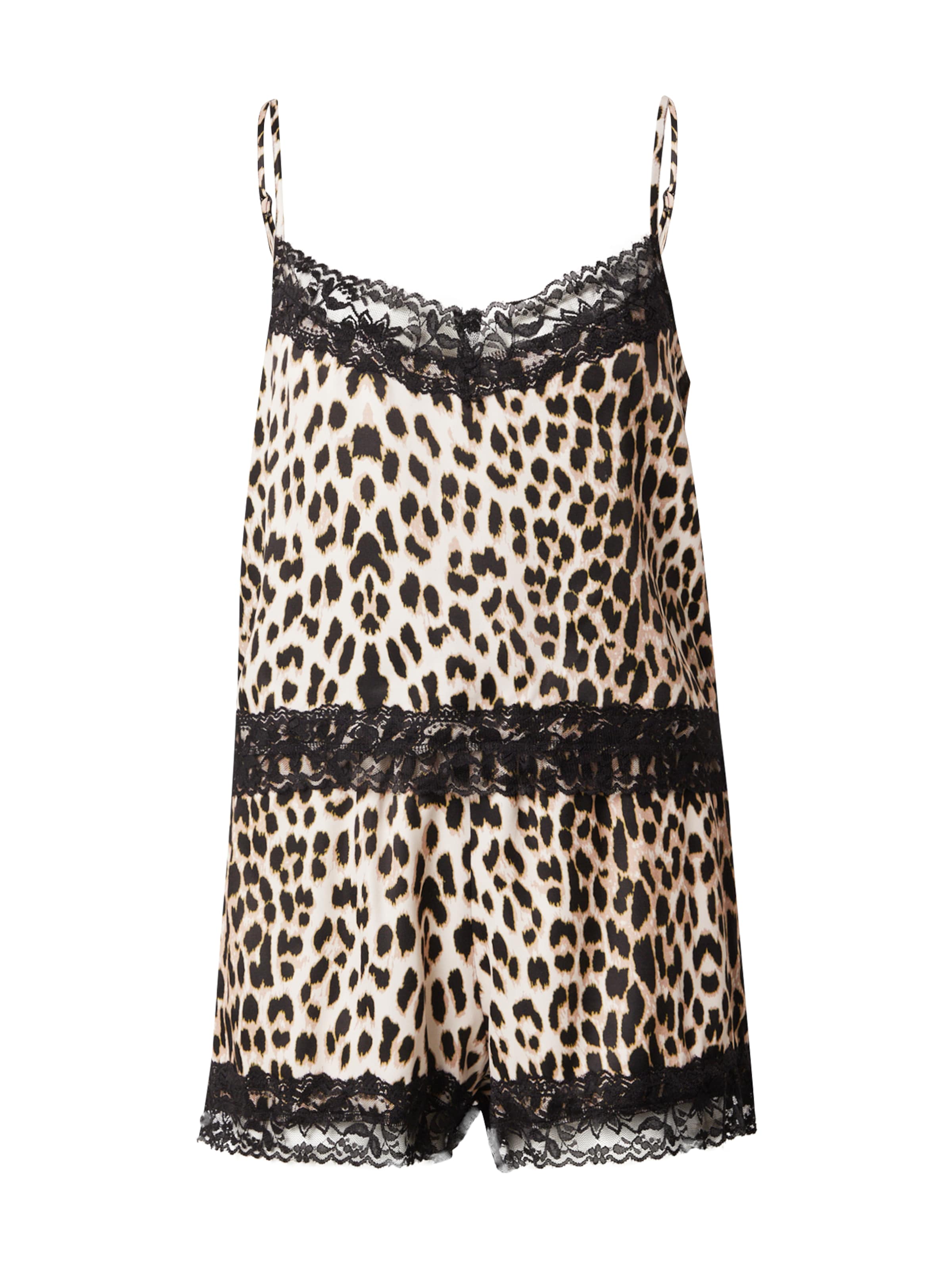 OH APRIL Kratke hlače za spanje 'Dizzy' | rjava barva: sprednja stran