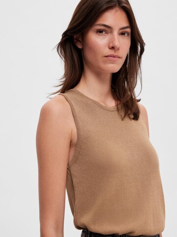 SELECTED FEMME Knitted Top in Brown
