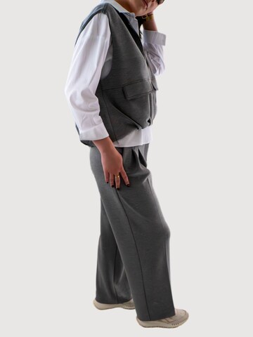 WEARABLE STORIES Wide Leg Bundfaltenhose 'Daria' in Grau