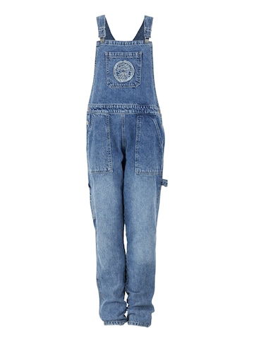 FAMILY 1ST FAMILY 4EVER Regular Dungarees 'Hard Working Dungarees' in Blue: front