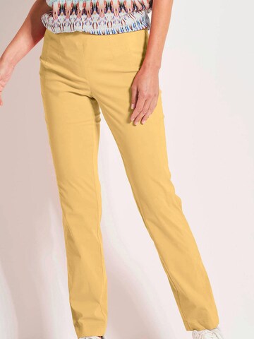 Coupe slim Pantalon 'Carla' Goldner en jaune