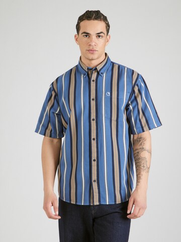 Carhartt WIP - Ajuste confortable Camisa 'S/S Jarrell' en azul: frente