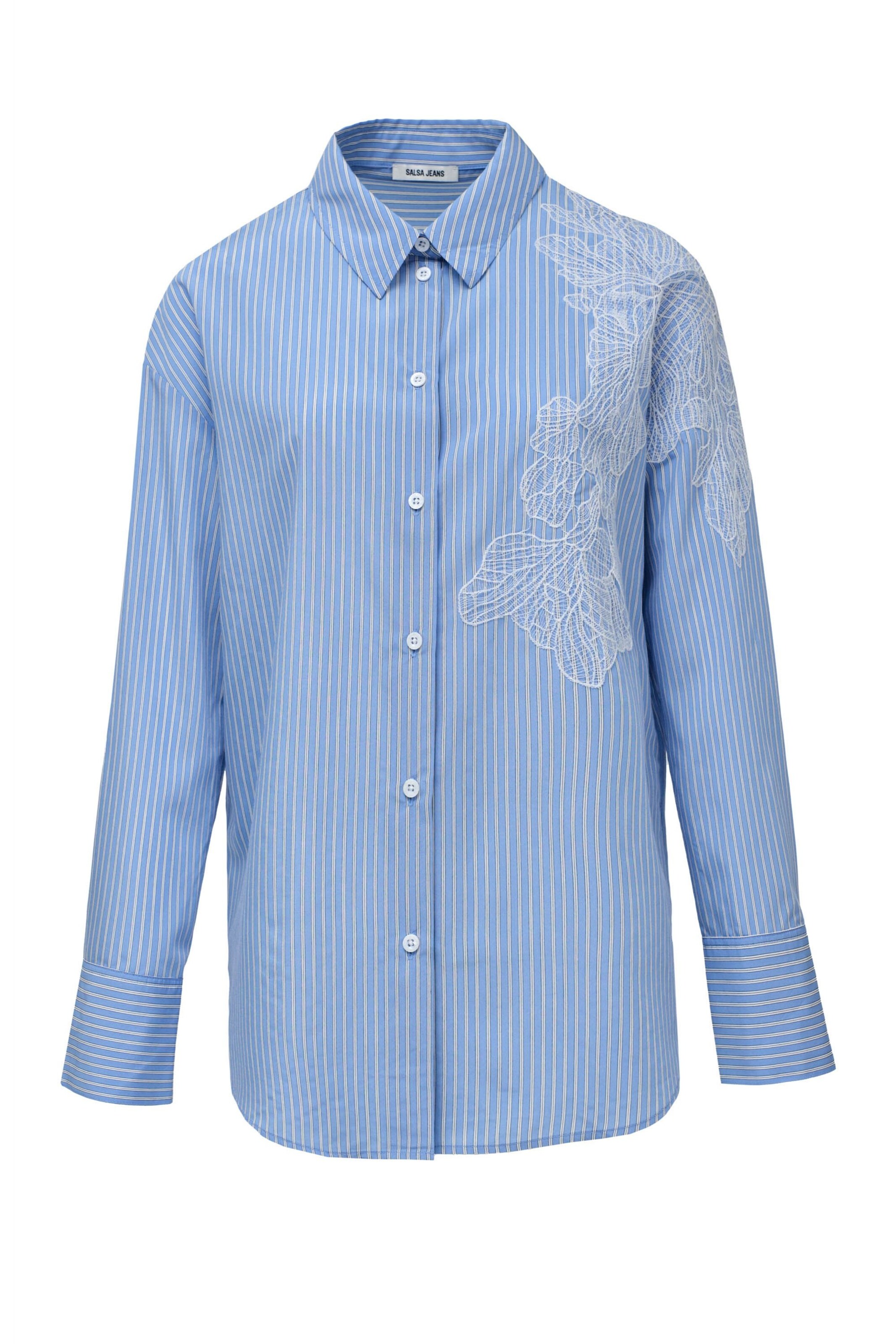 Salsa Jeans Blouse in Blauw: voorkant