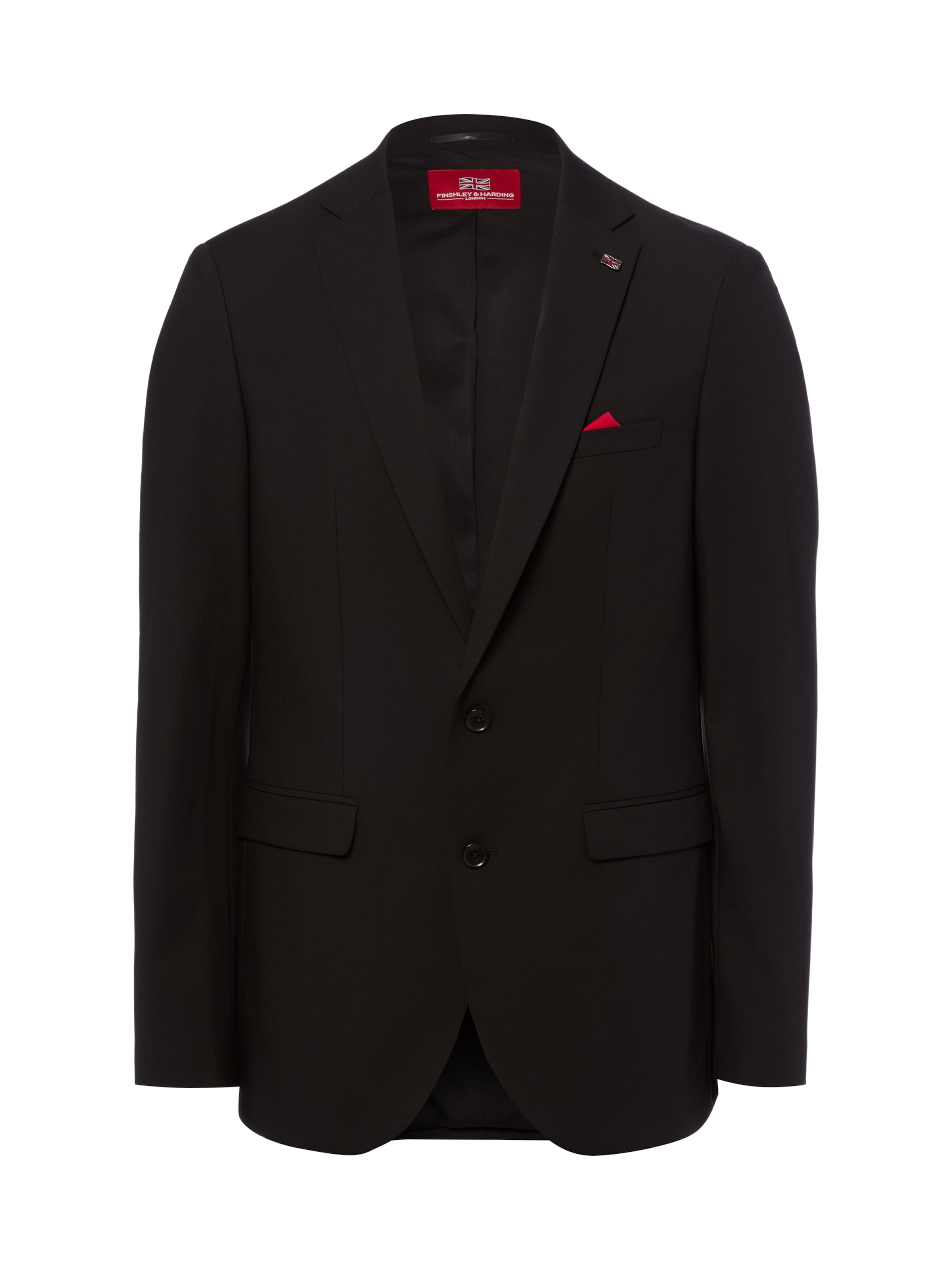 Finshley & Harding London Slim Fit Sakko 'Brixdon' in Schwarz: Vorderseite