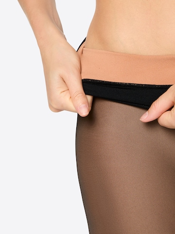 Nur Die Fijne panty ' Warm & Transparent Innenplüsch Prints ' in Zwart