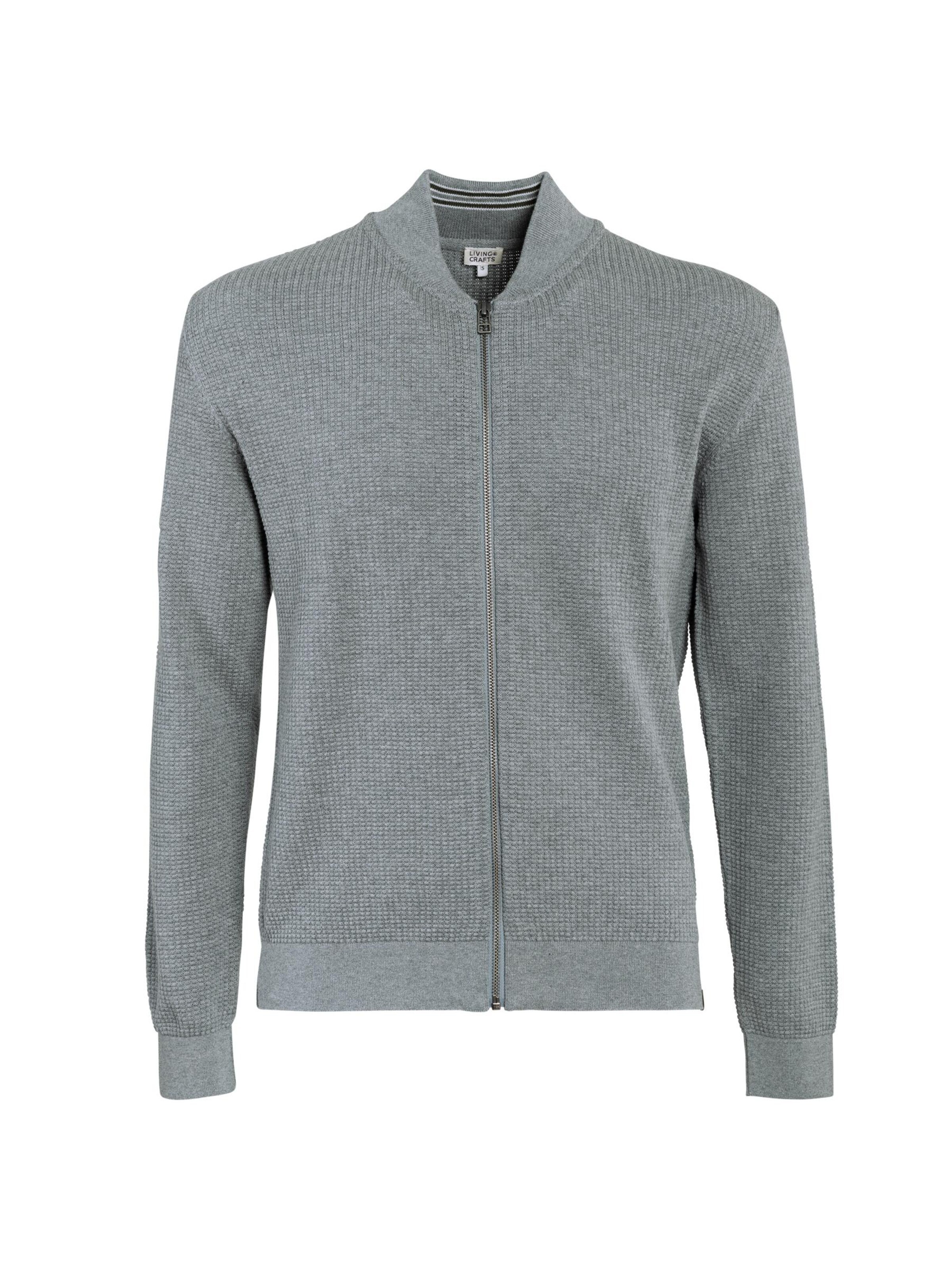 Living Crafts Knit Cardigan 'PAAVO' in L in Grey, Item view