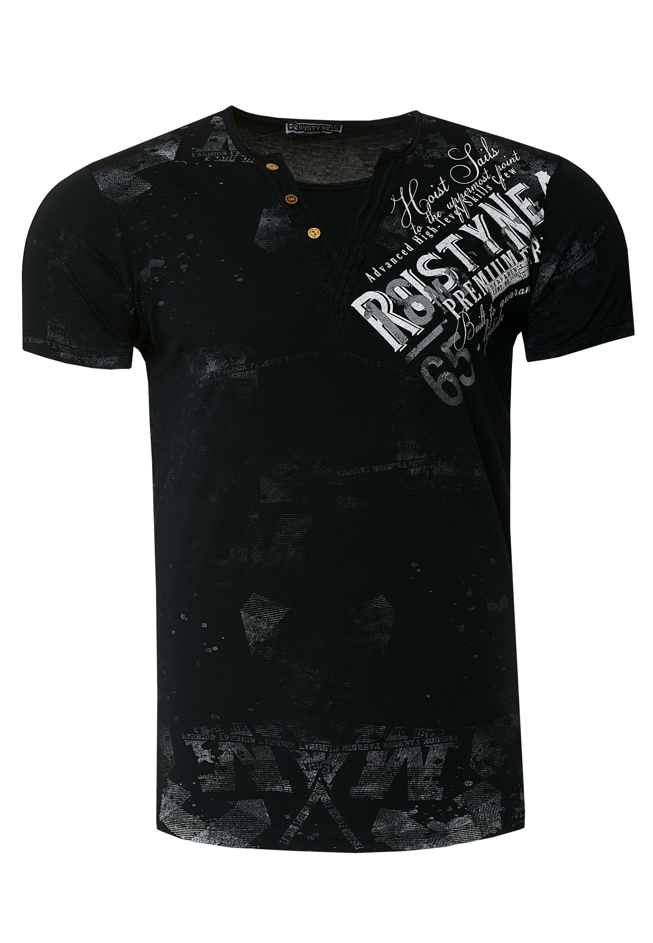 Rusty Neal Shirt in Zwart: voorkant