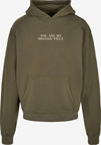 Merchcode Sweatshirt 'Missing Piece' in Green: front