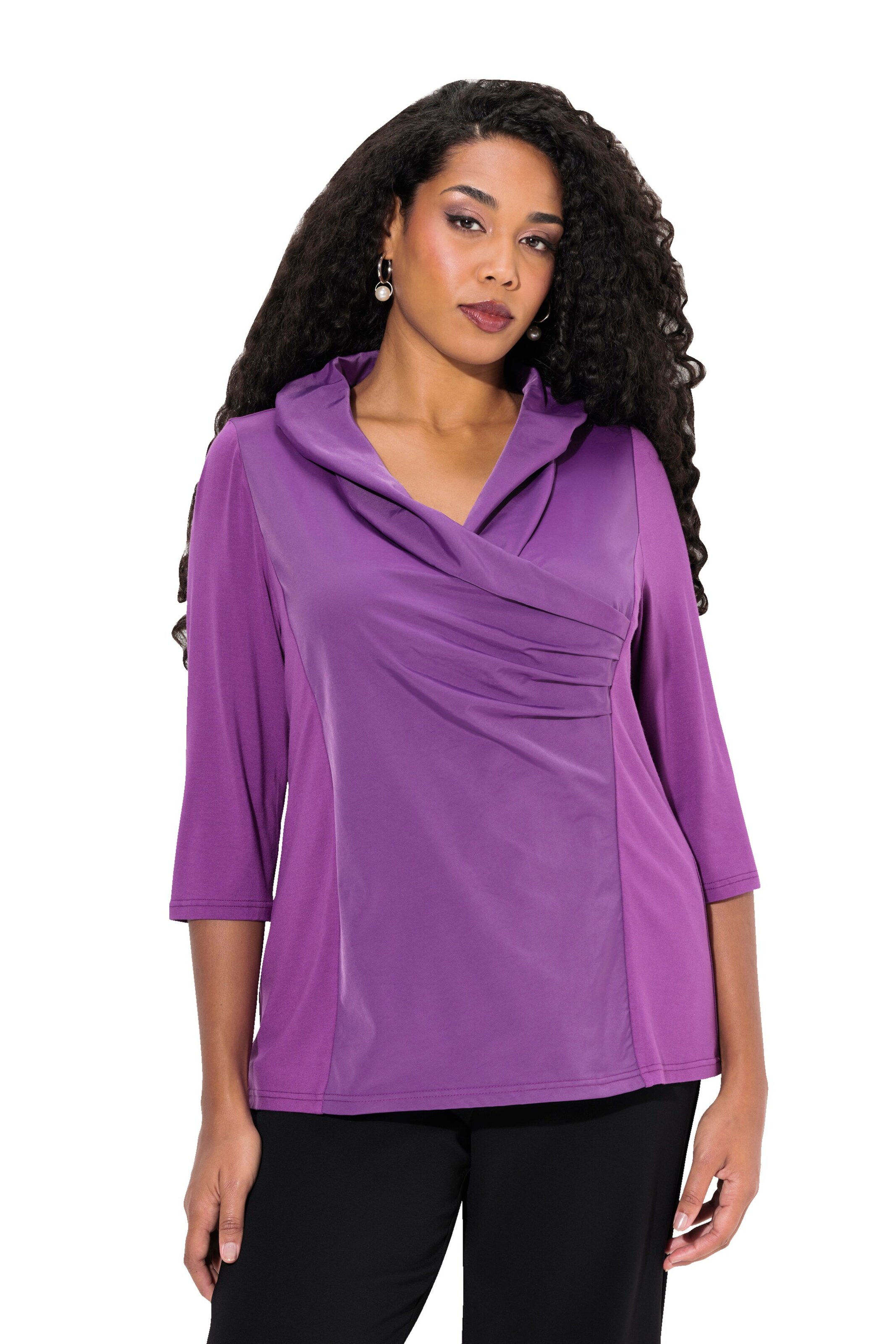 Ulla Popken Bluse in Lila: Vorderseite