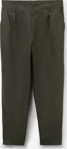 IUMAN Intimissimi Pleat-Front Pants in Green: front