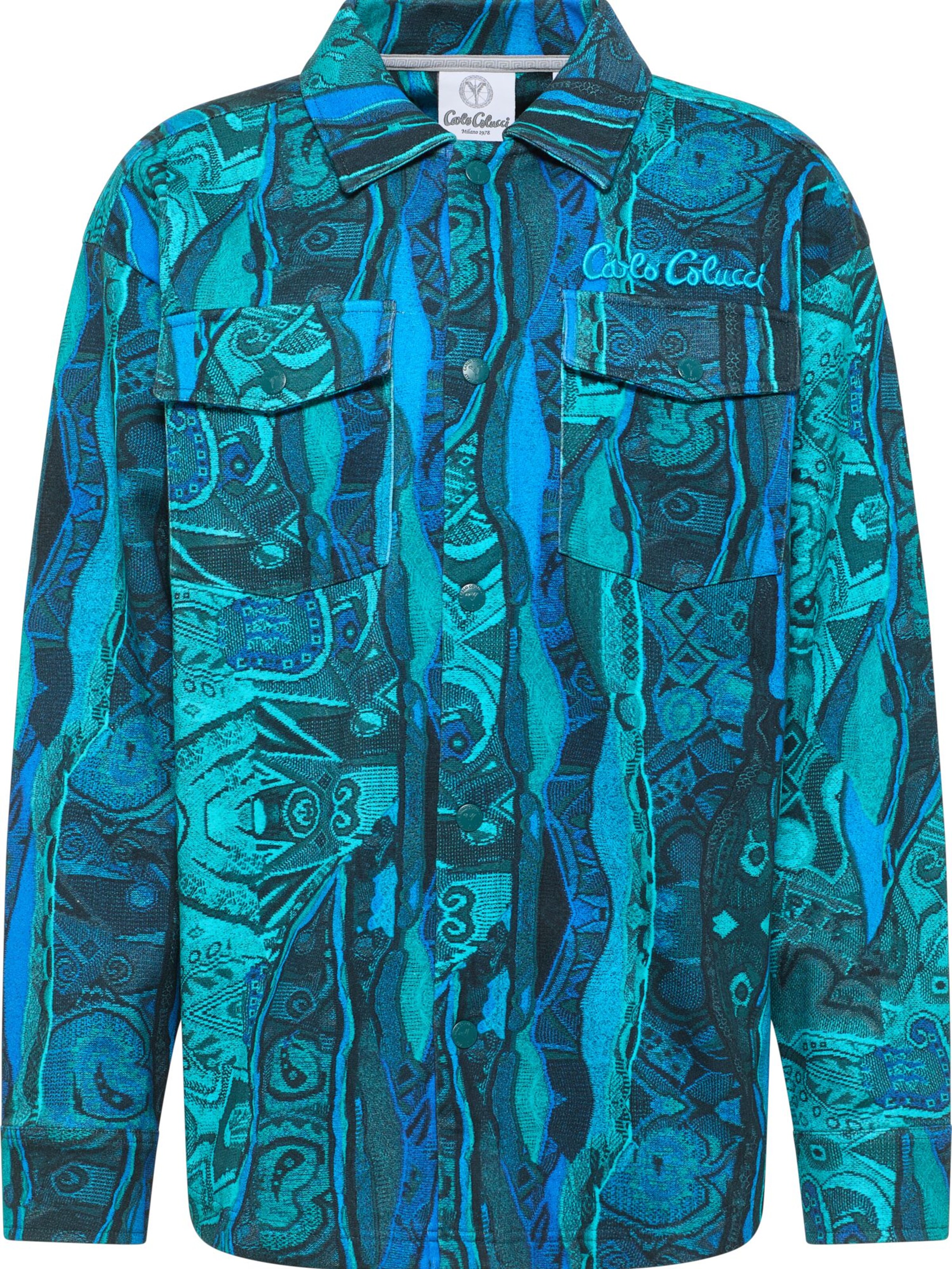 Coupe regular Chemise 'Esposti' Carlo Colucci en vert : devant