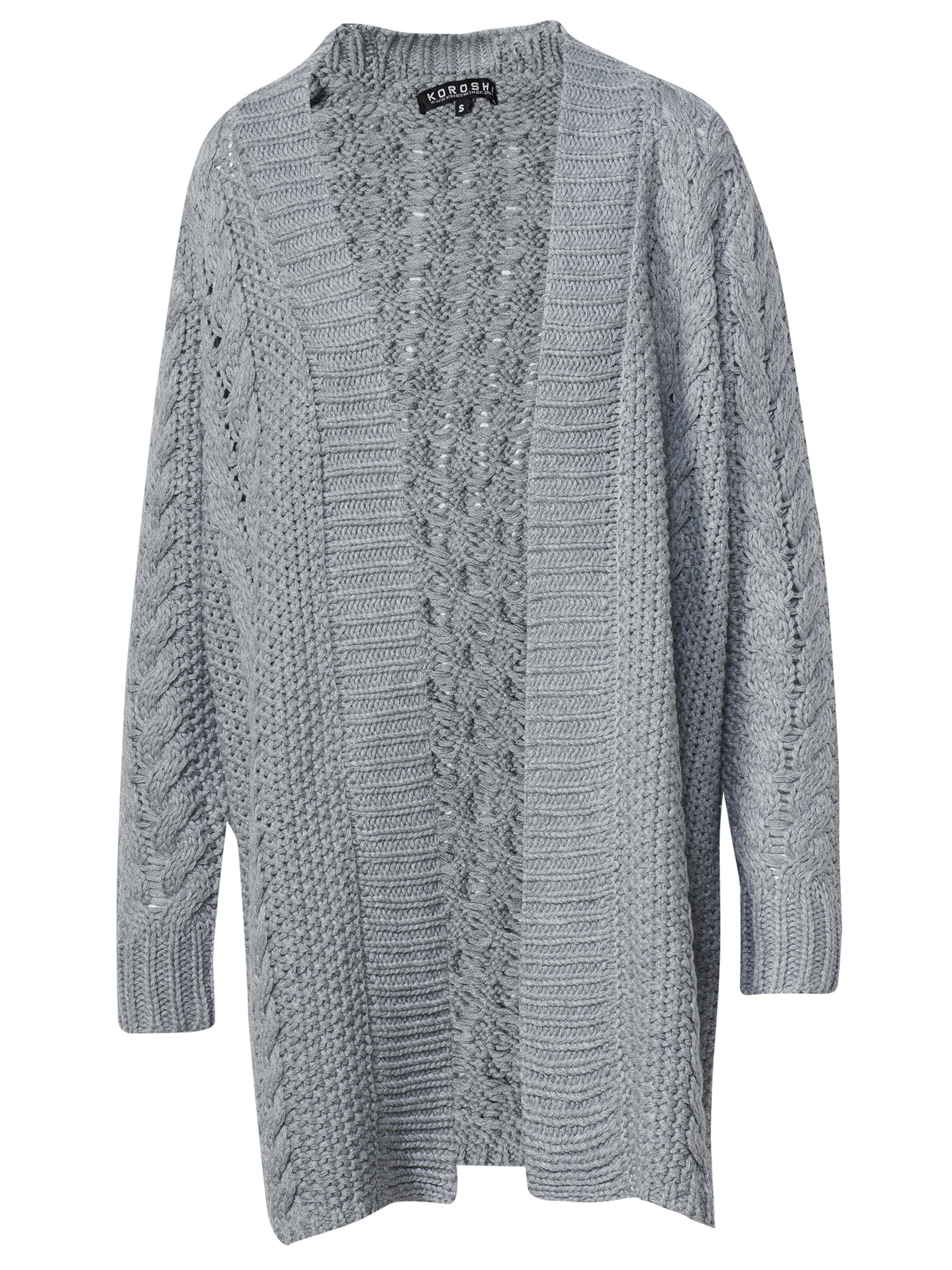 KOROSHI Πλεκτή ζακέτα σε γκρι: μπροστά