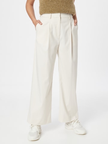 Samsøe Samsøe Wide leg Pleat-Front Pants 'JALIA' in White: front