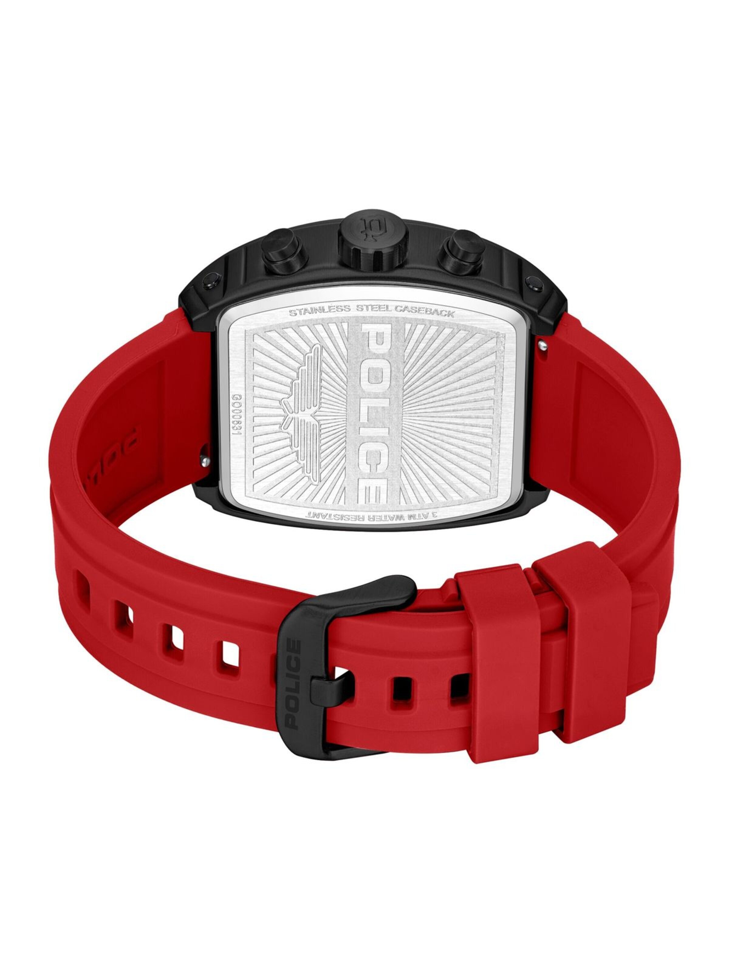 Montre à affichage analogique 'Police - Chronograph Coswig - Quartz watch movement - Watch case width: 46 mm' POLICE en rouge
