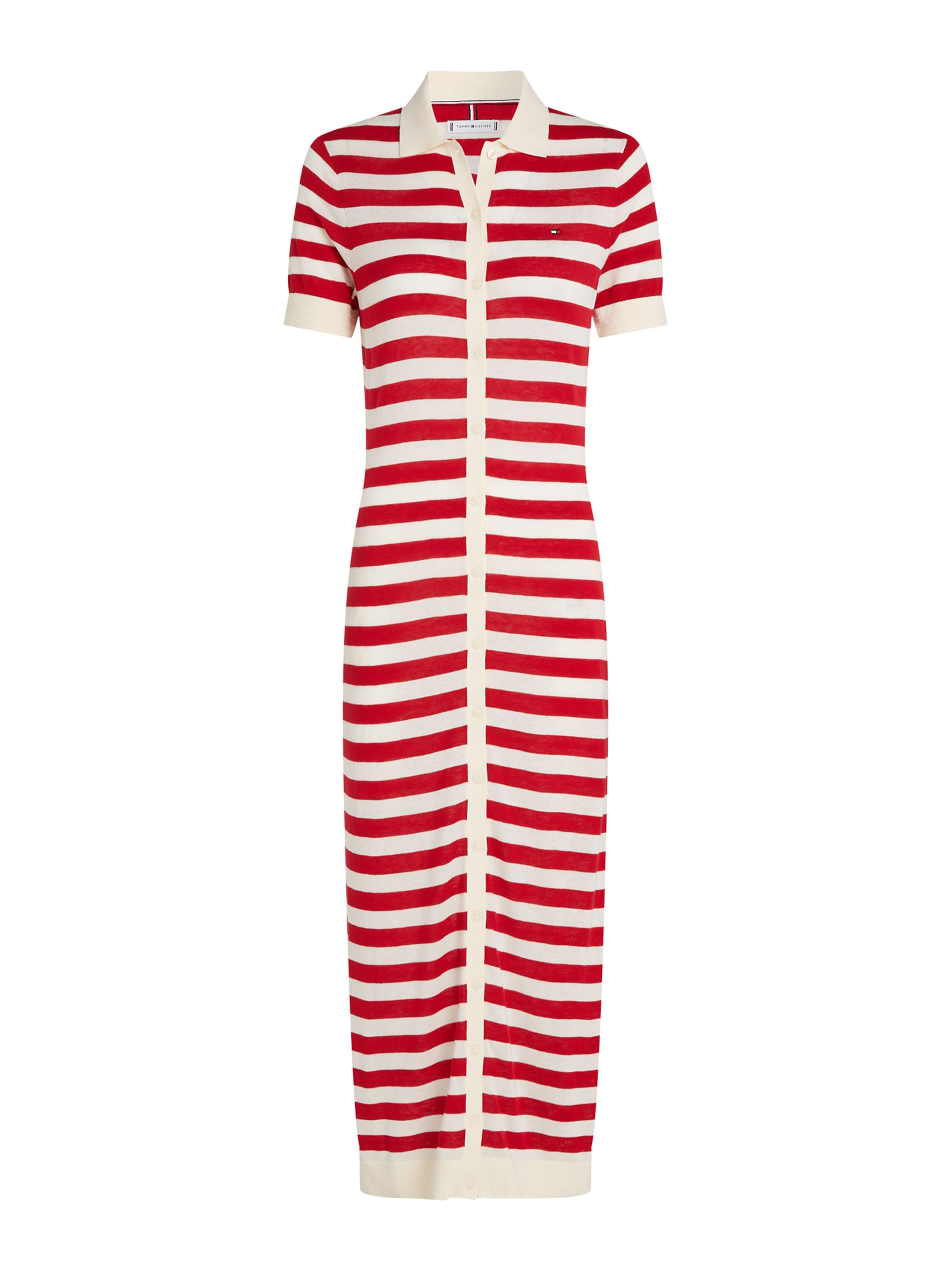 TOMMY HILFIGER Kleid in rot / naturweiß, Produktansicht