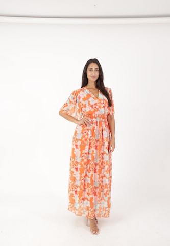 Elara Dress in Orange: front