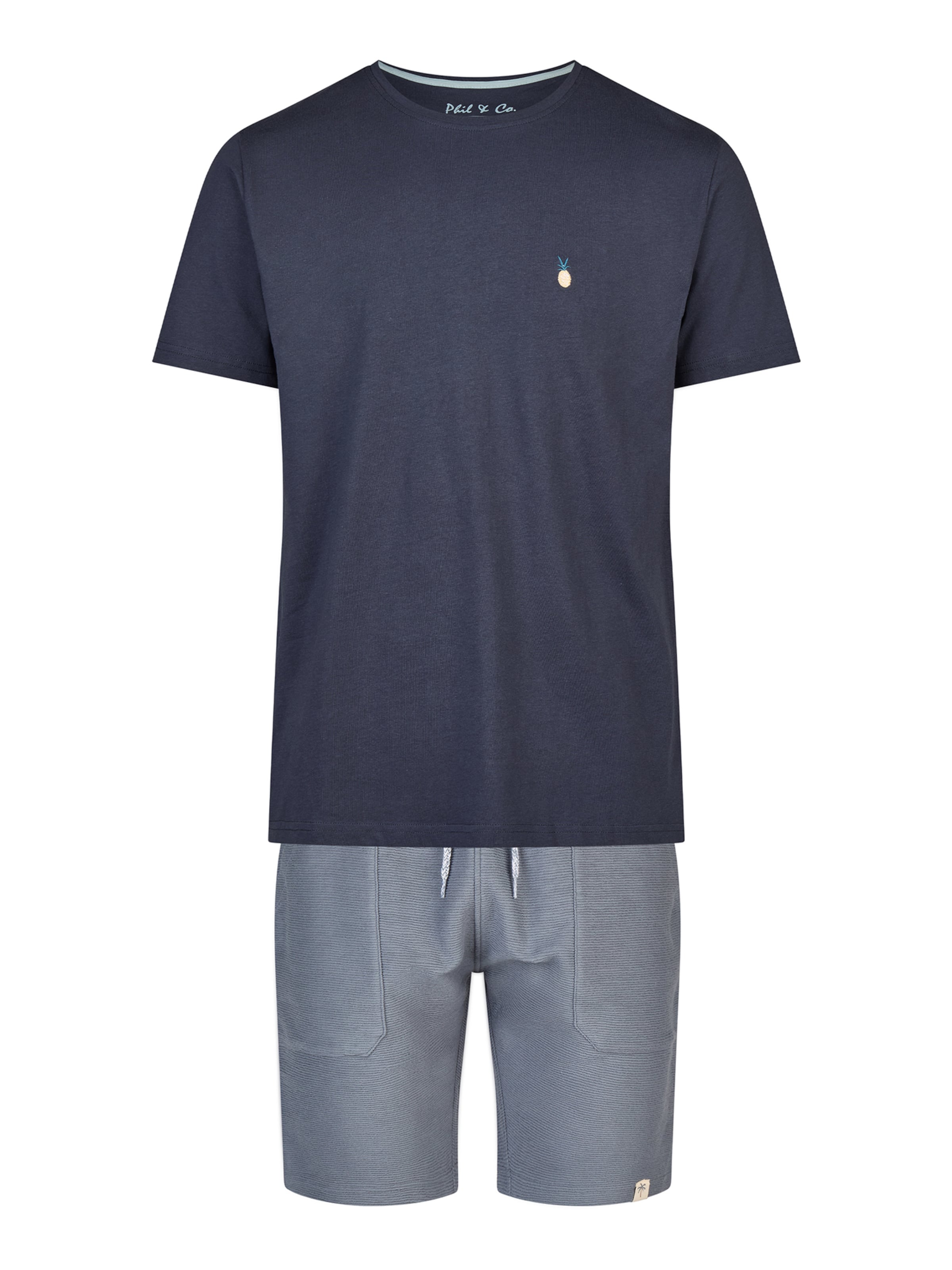 Pyjama court 'Lounge Dreams' Phil & Co. Berlin en bleu : devant