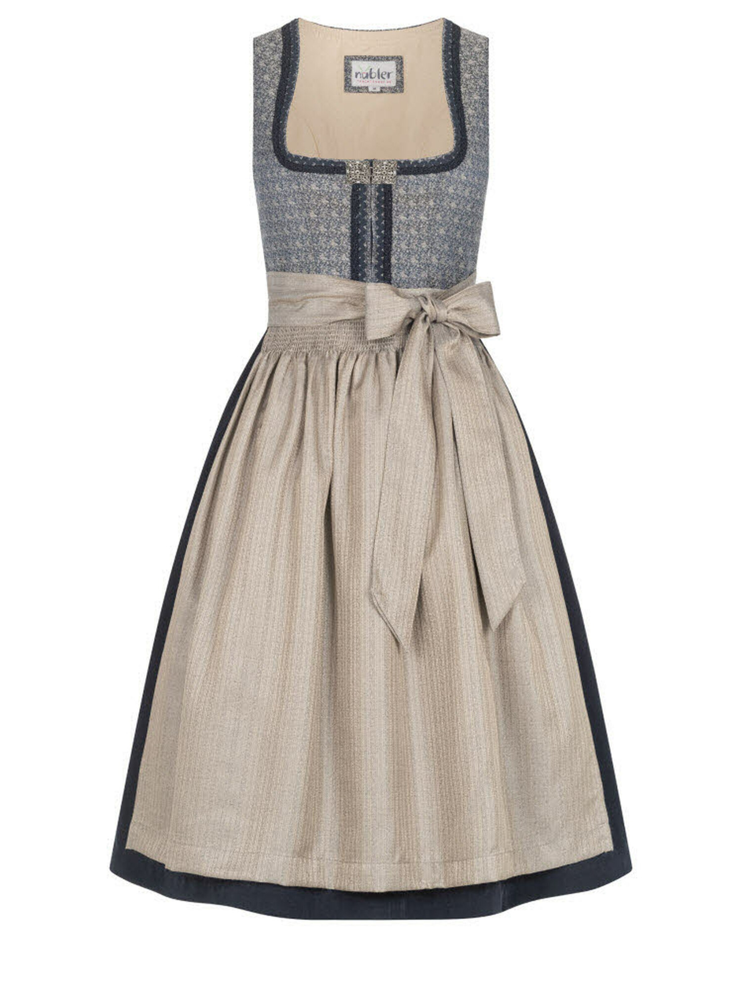 Trachtenhof Nübler Dirndl 'Dirndl midi Leni' in Blau: Vorderseite