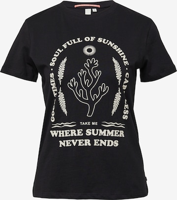 QS Shirt in Zwart: voorkant