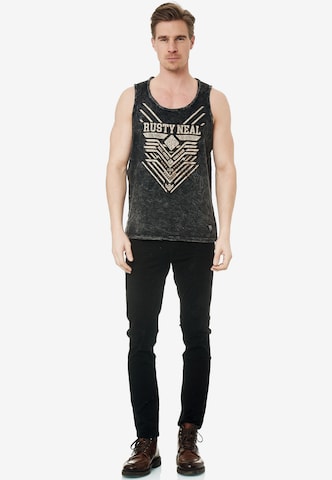 Rusty Neal Cooles Tanktop mit angesagtem Print in Grau