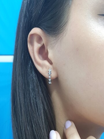 EinStein Diamant Earrings '5-Steine' in Silver