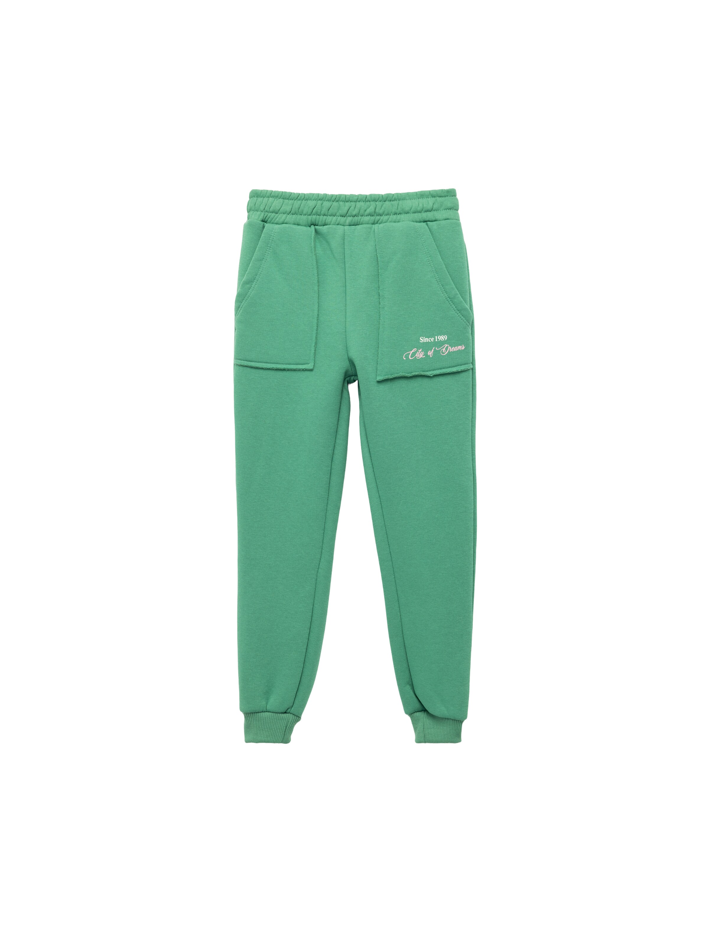 Koton Tapered Broek in Groen: voorkant