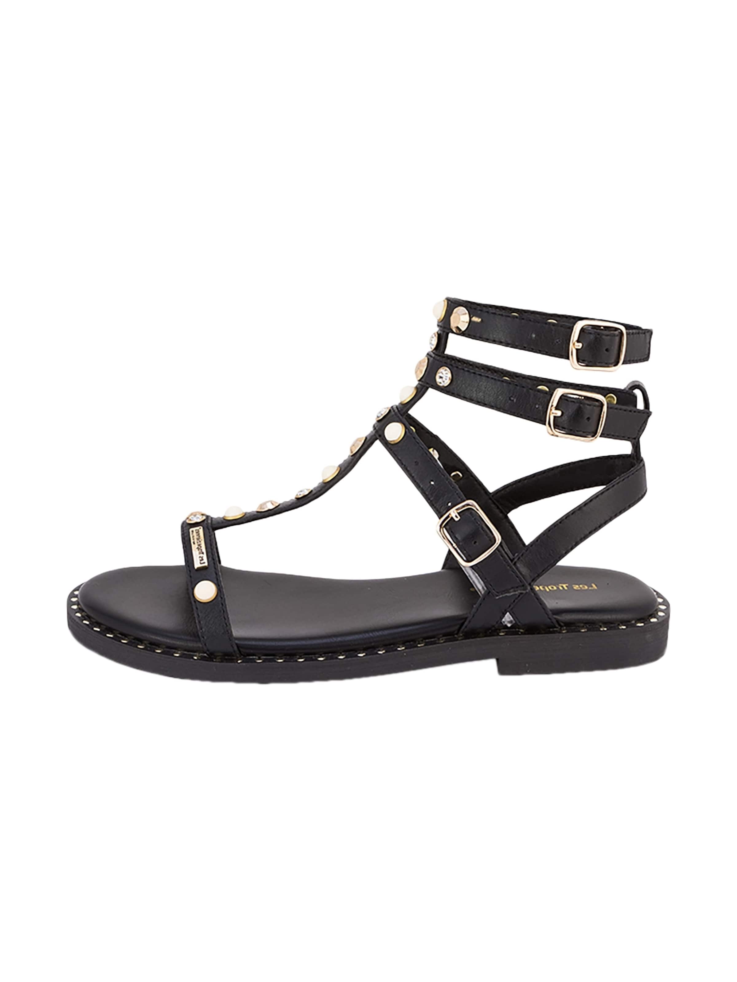 Les Tropéziennes Sandale 'Ledersandalen Corly' in Schwarz: Vorderseite