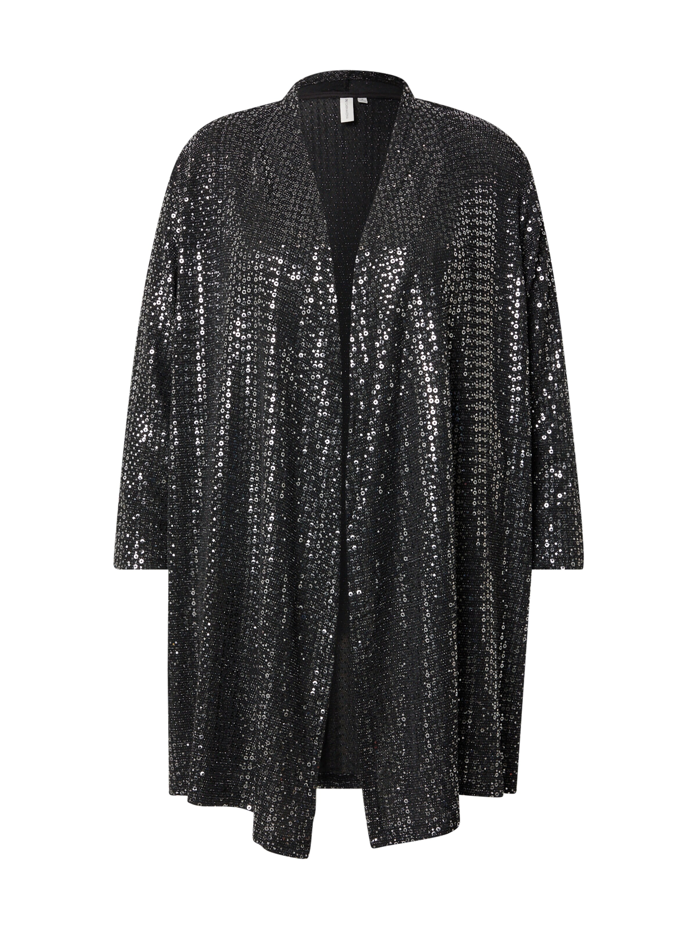 ONLY Carmakoma Gebreid vest 'CARLolina' in Zwart: voorkant