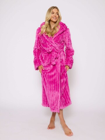 Loungeable Long Bathrobe in Pink: front