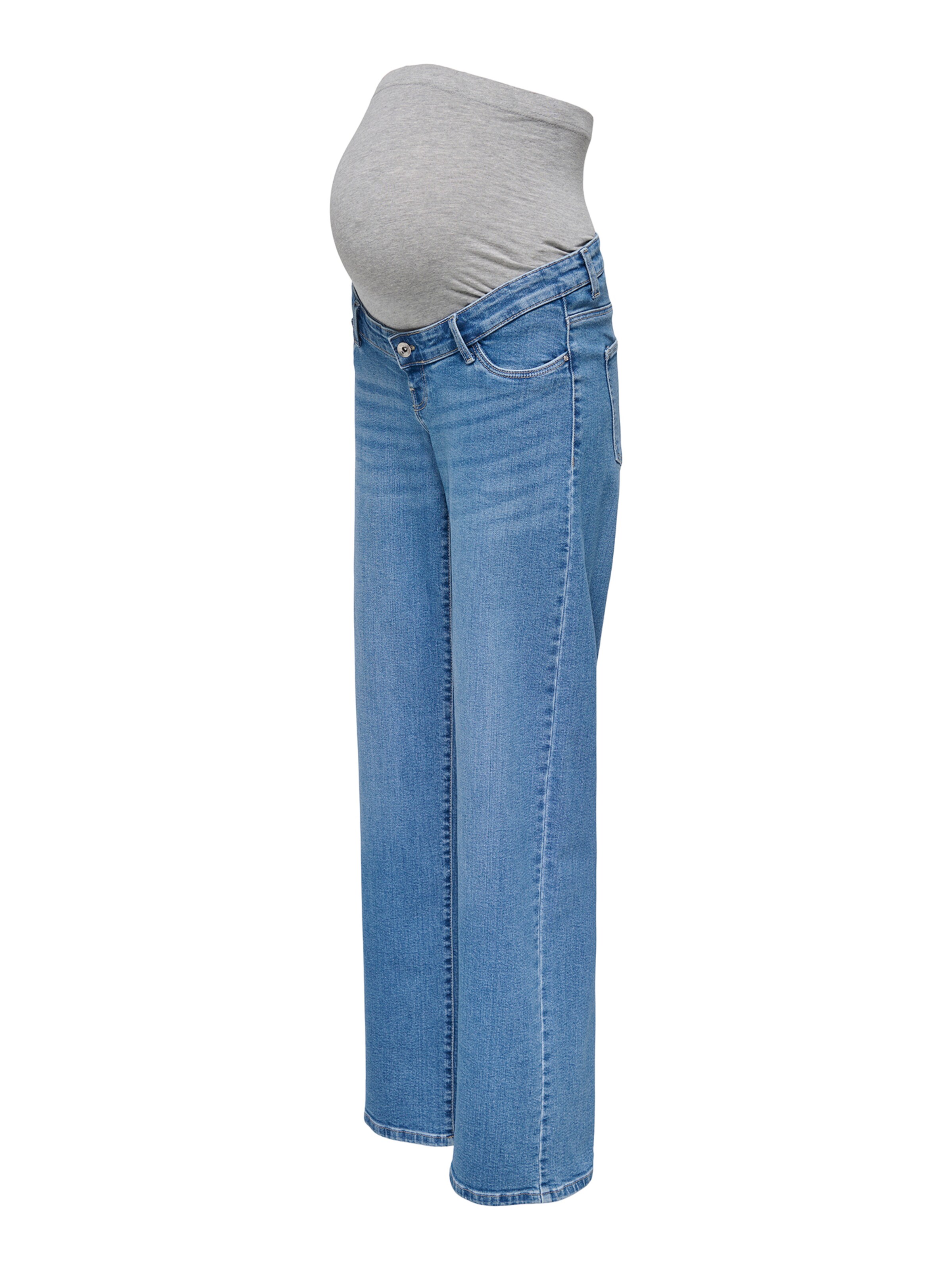 Only Maternity Široký strih Džínsy - Modrá