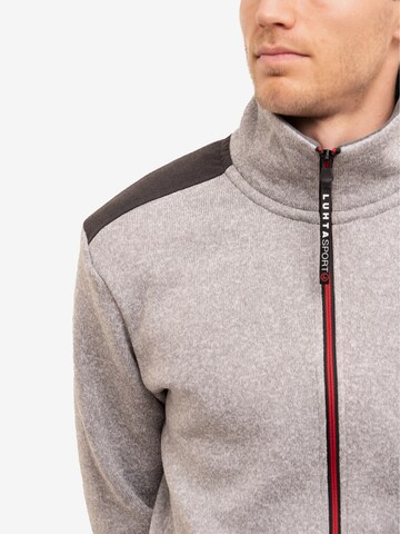 LUHTA Athletic fleece jacket 'Ahola' in Grey