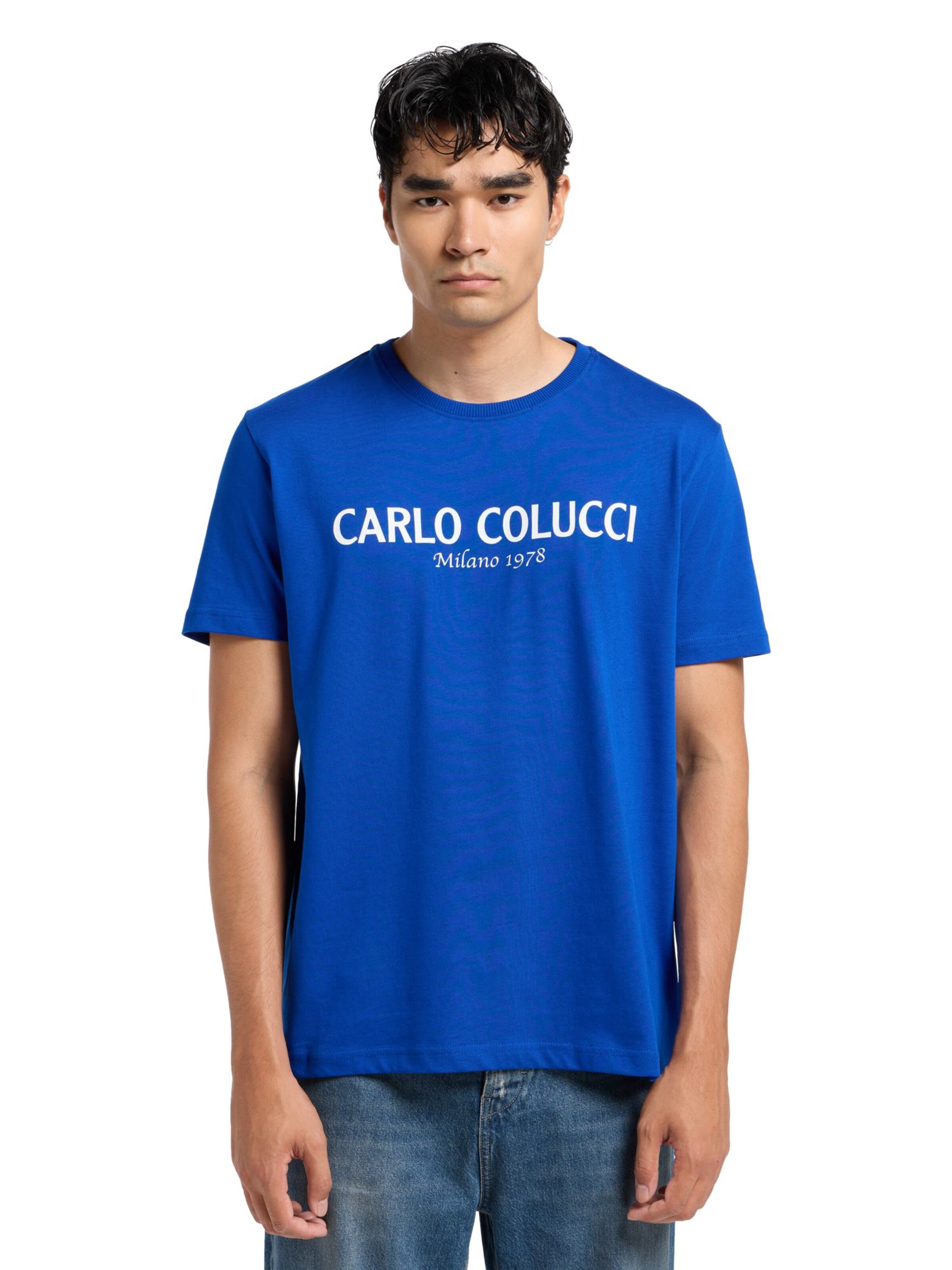 Carlo Colucci Shirt 'di Comun' in Blauw: voorkant