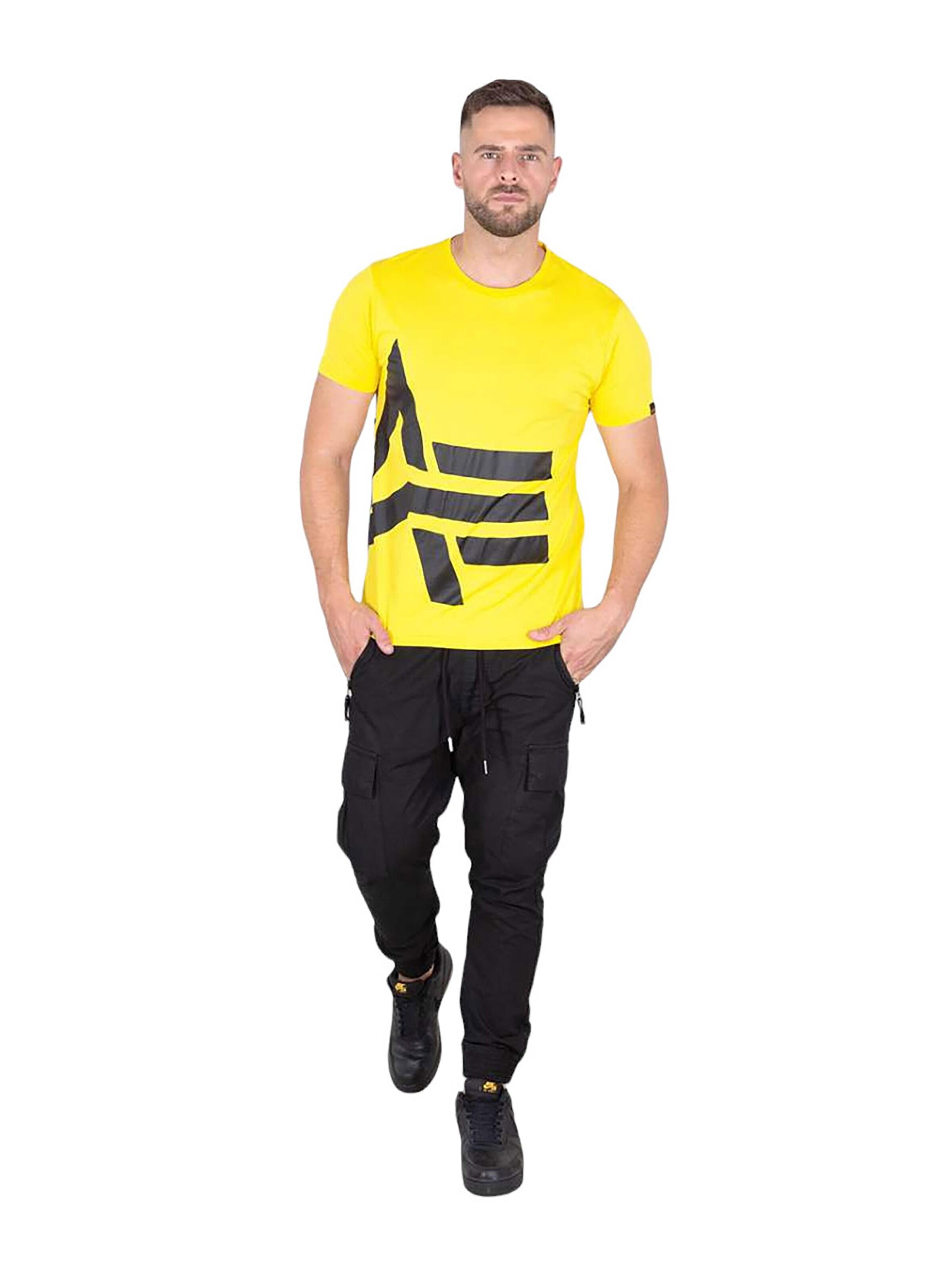 ALPHA INDUSTRIES Shirt 'Side Logo'‌‌‌‌‌‌‌‌‌‌ in Gelb