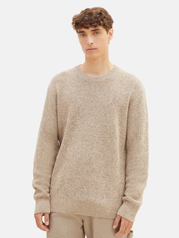 TOM TAILOR DENIM Sweater in Beige: front