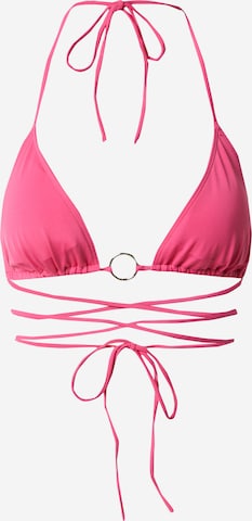 Monki Triangel Bikinitop in Roze: voorkant