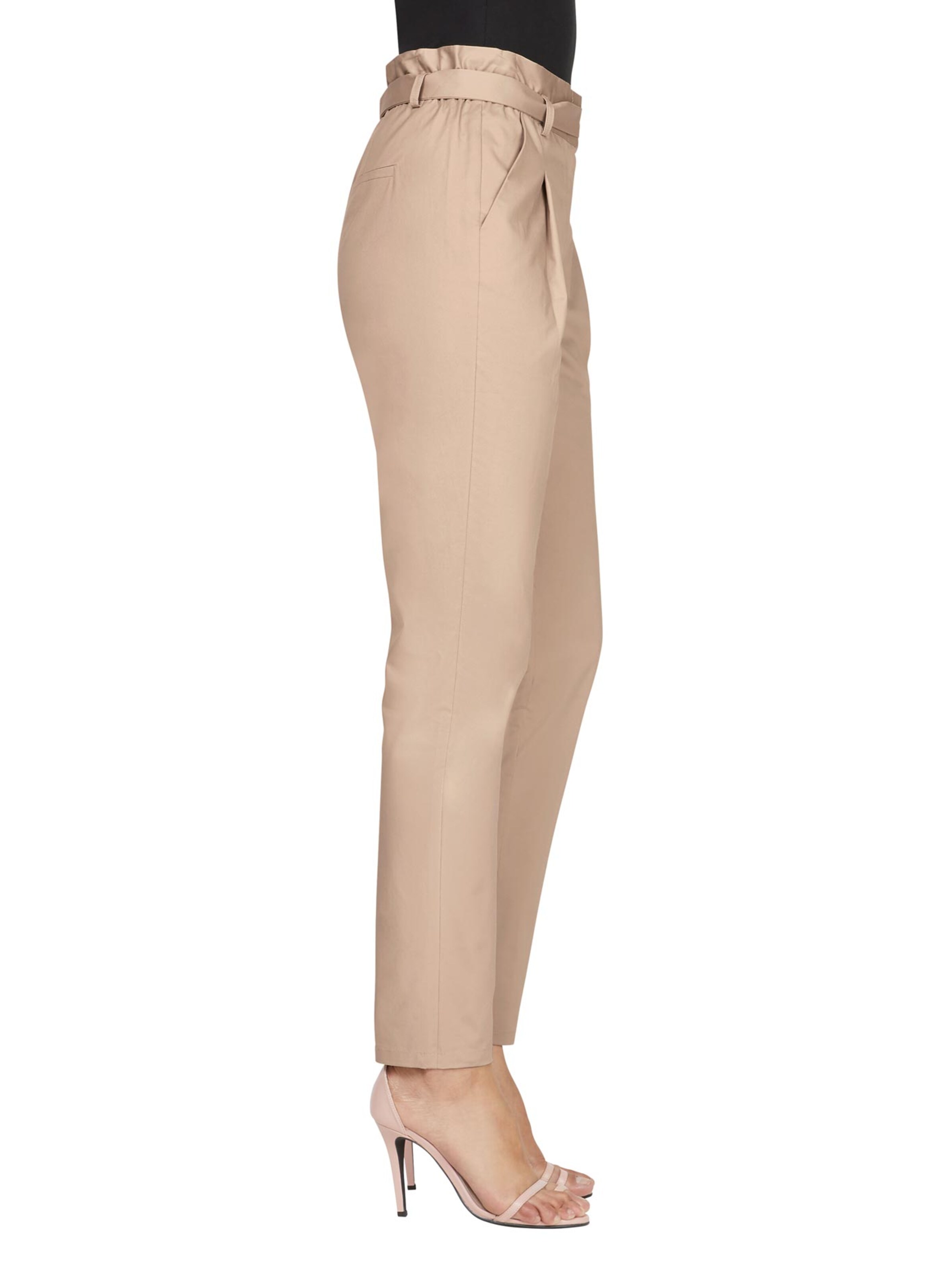 Tapered Pantaloni con pieghe di heine in beige