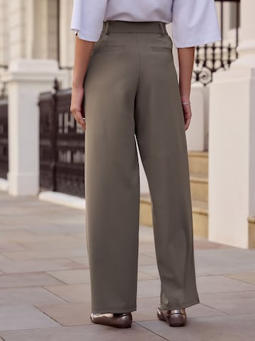 Next Широкий Брюки со складками в Коричневый