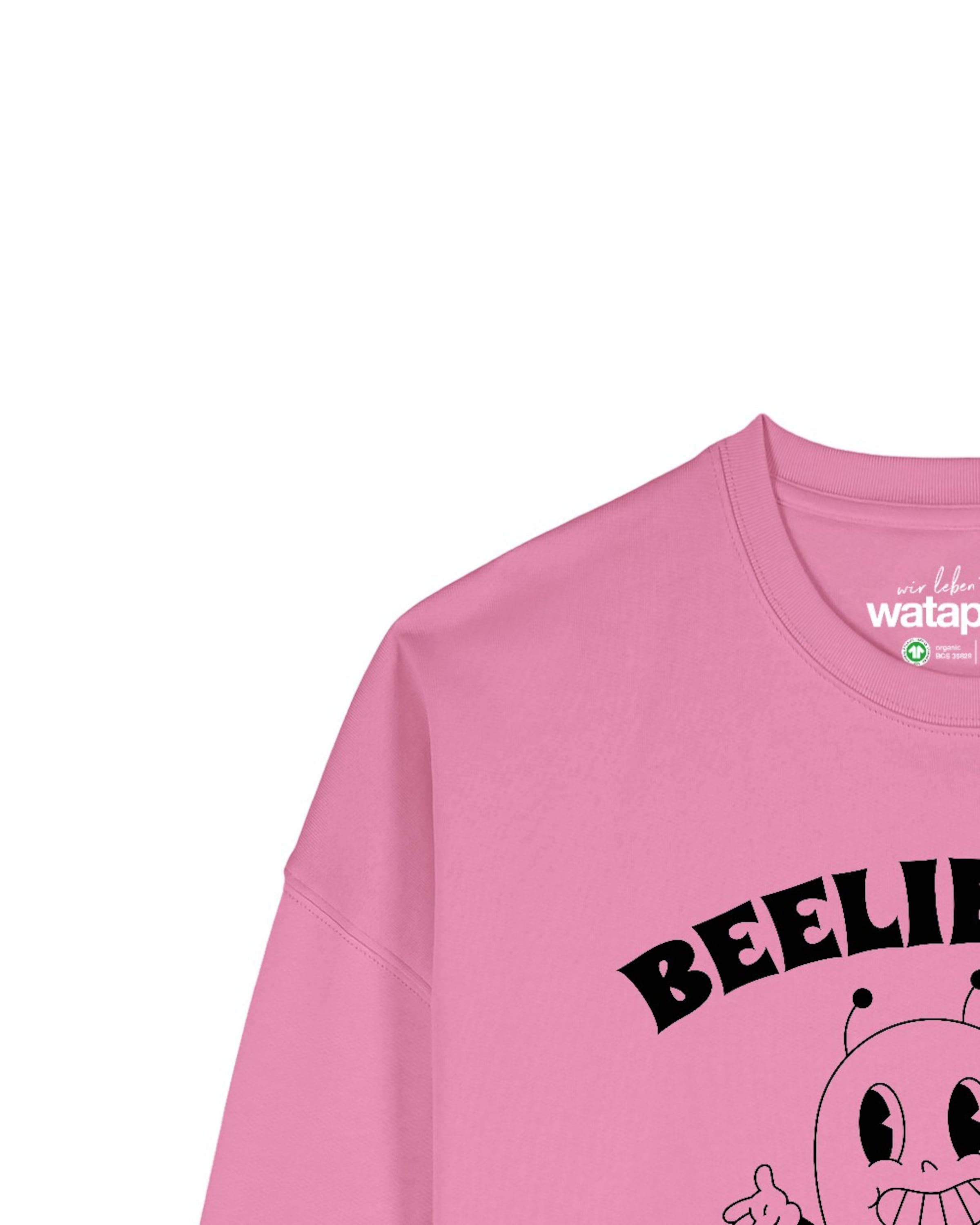Watapparel Sweatshirt 'Beelieve in yourself' in Roze