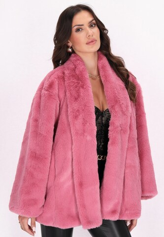 Manteau d’hiver faina en rose : devant