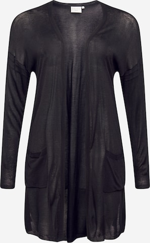 KAFFE CURVE Плетена жилетка 'Sandy' в черно: отпред