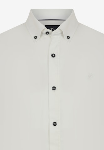 DENIM CULTURE Regular fit Button Up Shirt 'HARALD' in White