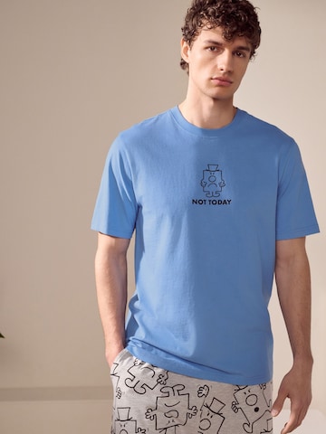 Next Lyhyt pyjama 'Grumpy' värissä sininen