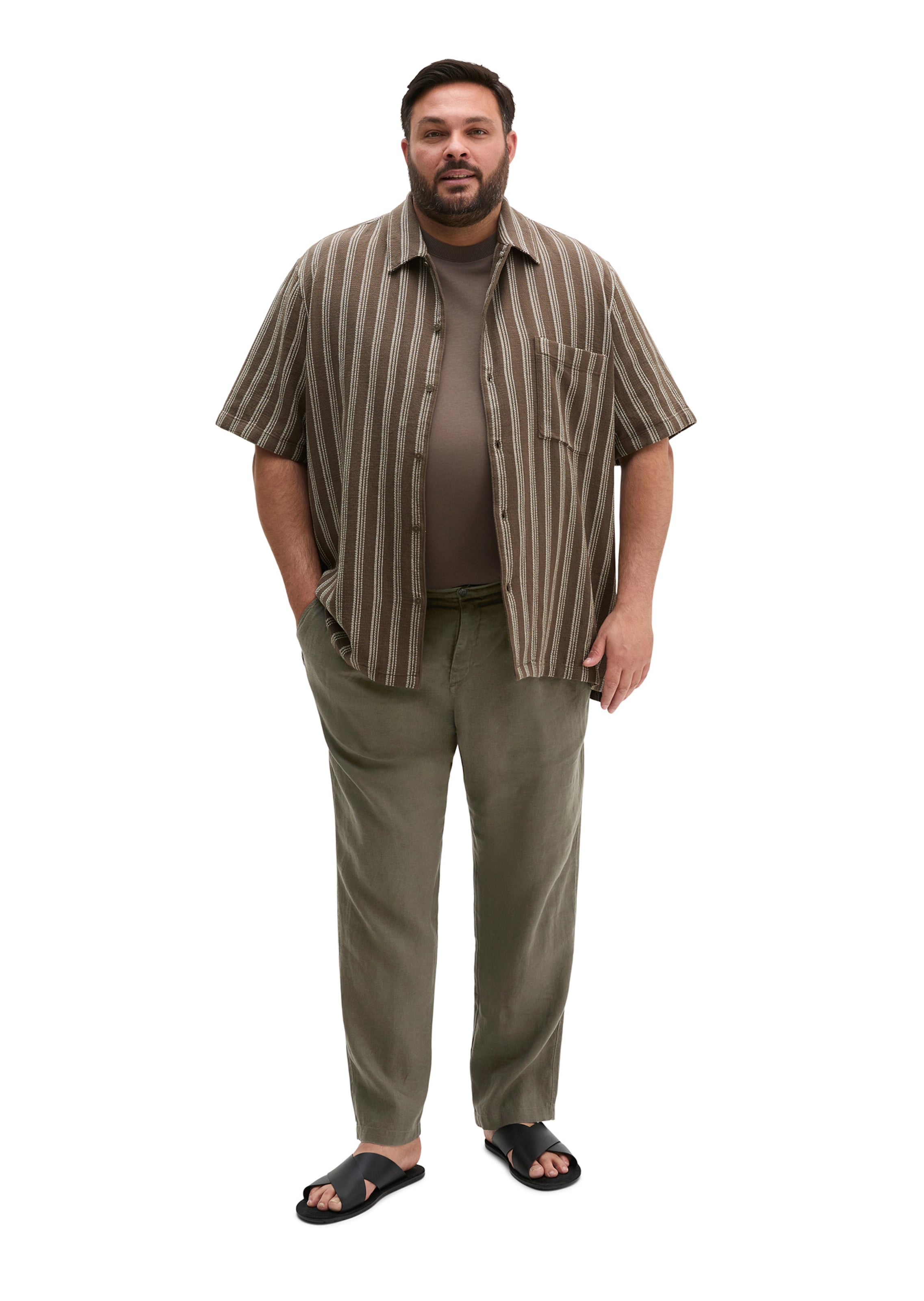 Marc O'Polo Regular fit Button Up Shirt in Brown