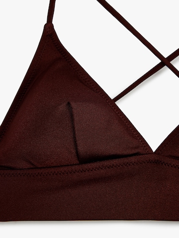 Koton Triangle Bikini Top in Brown
