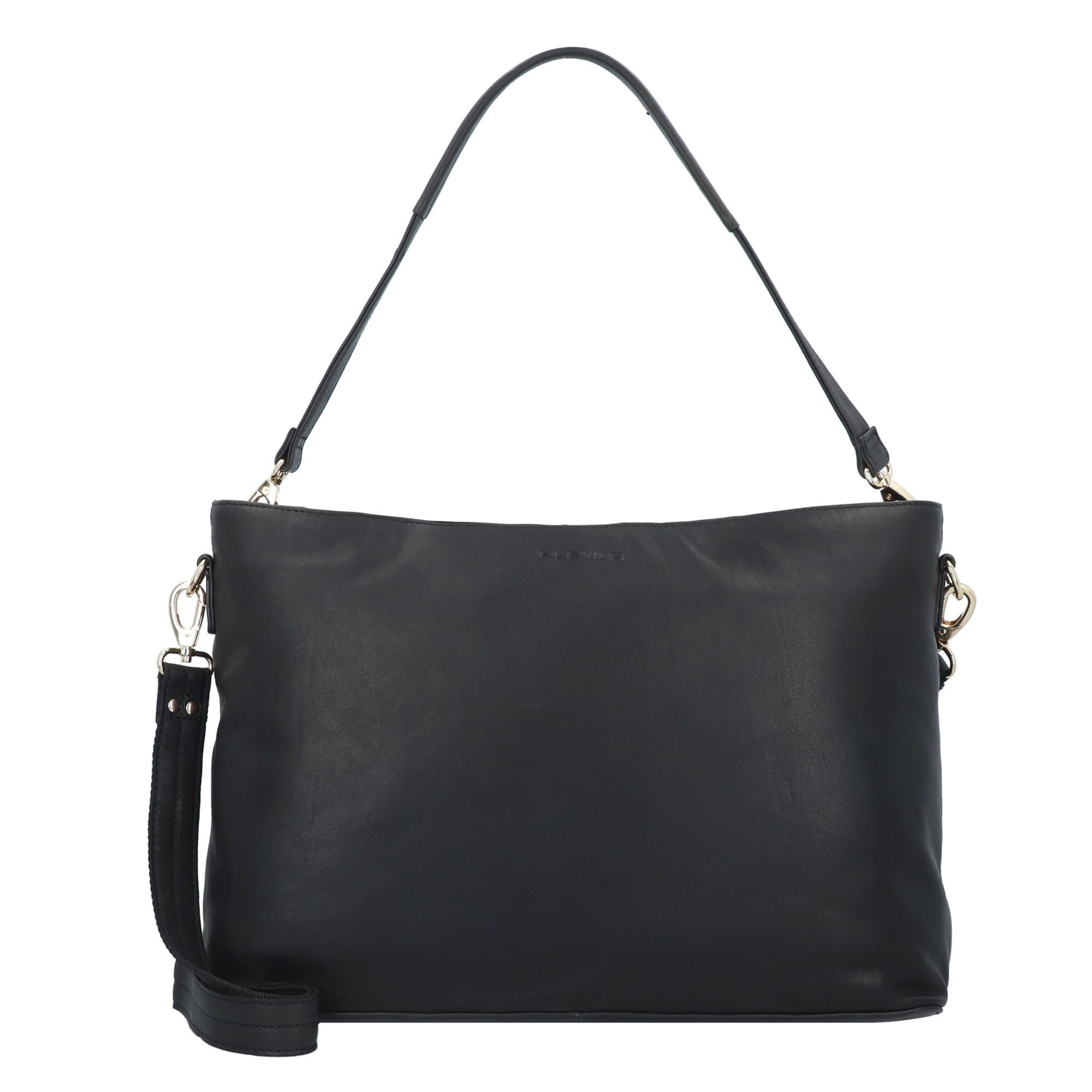 Borsa a spalla di Plevier in nero: frontale