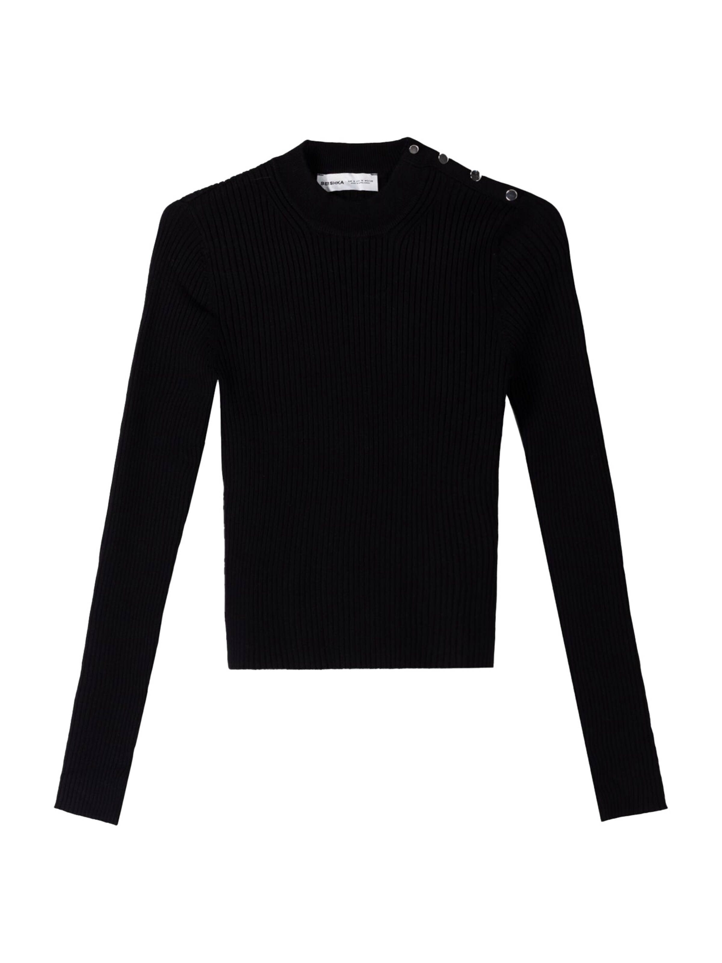 Bershka Пуловер в черно: отпред