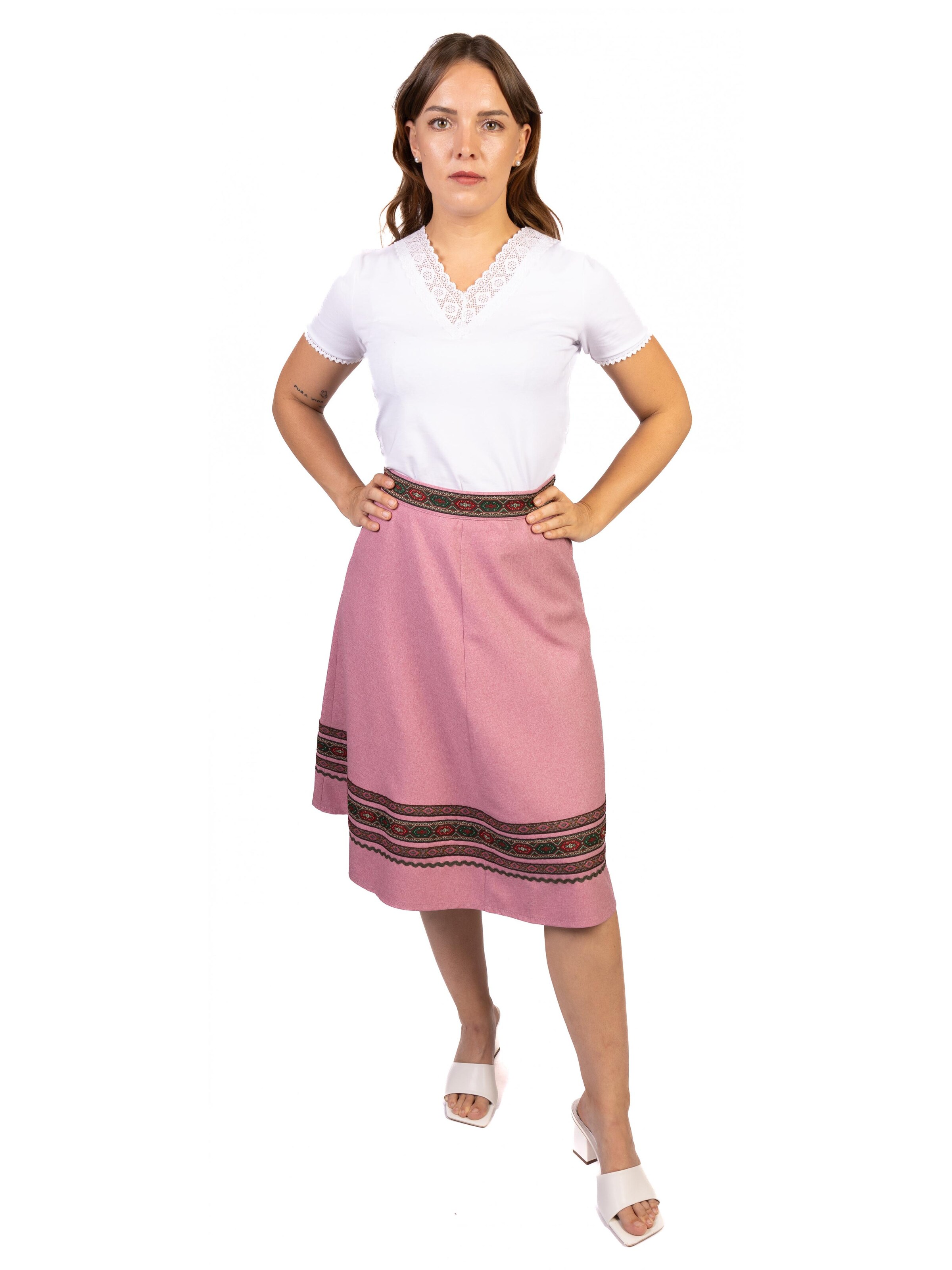Trachtl Trachtenrock 'Anna Marie Rosa'‌‌ in Pink: Vorderseite