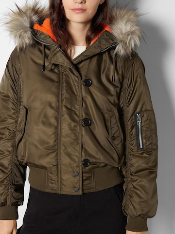 Bershka Winter Jacket in Green