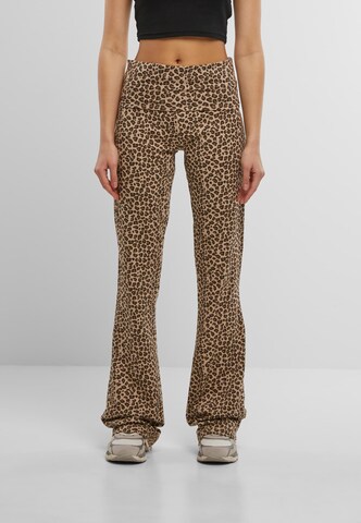 évasé Pantalon DEF en marron